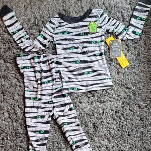 Kids Glow-in-the-Dark Mummy Pajamas – Spooky Long Sleeve Set